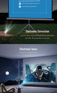 Mini projecteur LED 4K rechargeable portable avec Wi-Fi et <span class=keywords><strong>Bluetooth</strong></span>, projecteur vidéo de qualité supérieure, projecteur portable Android - Product Image 4