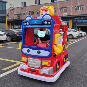 Bus scolaire de lutte contre l'incendie pour enfants, équipement d'amusement intérieur/extérieur, parc de jeux, utilisation en parc, voiture de conduite amusante, <span class=keywords><strong>2</strong></span> joueurs, rouge - Product Image 1