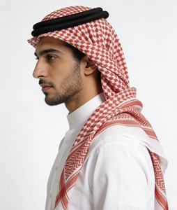 Écharpe du désert Shemagh 100% coton, motif arabe blanc, Keffiyeh Shemagh, écharpe tactique du désert Keffiyeh - Product Image 2