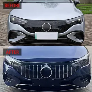 Car Front <b>Grille</b> <b>For</b> EQE Class W295 V295 EQE350 EQE450 EQE500 2022-2024 <b>For</b> Style Upper <b>Mesh</b> Cover Body Kit - Product Image 2