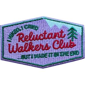 Reluctant Walkers Club Embroidery Patch 3 Inches Iron On Sew On Travel <b>Applique</b> Patch For Bags - Product Image 1