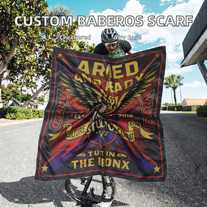 Cache-cou de cyclisme respirant à carreaux personnalisé pour toutes les saisons, foulard carré 55x55 en soie et polyester, bandana - Product Image 2