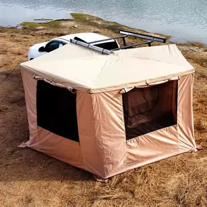 Factory Waterproof Roof Top Tent With Aluminum Poles Car Side Retractable Awning Outdoor Camping Awning Tents Fan-Shaped Design