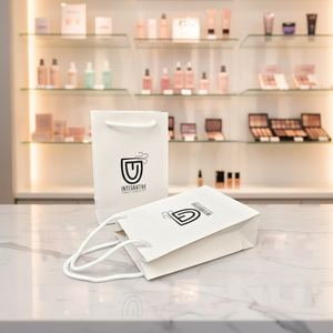 Sac en papier blanc personnalisé avec votre marque pour les petites entreprises, idéal pour les cadeaux, les vêtements, les chaussures, etc. - Product Image 6