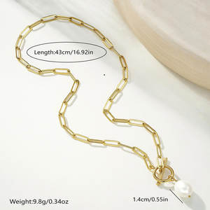 Collana in acciaio al titanio placcato oro reale 18k di lusso personalizzata Non sbiadita Versatile alla moda catena per clavicola da donna - Product Image 5