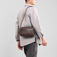 Sac à bandoulière carré tendance pour homme, sacoche portable d'affaires en PU ultra-légère, modèle transfrontalier explosif