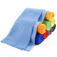Handuk Microfiber dua lapisan tanpa jarum otomatis detail cepat kering kain serat 400gsm tenun handuk pembersih cuci mobil hijau biru