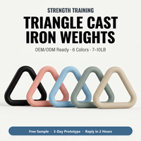 Haltère triangulaire ergonomique antidérapant en fonte massif avec revêtement en silicone personnalisé pour le yoga et le Pilates