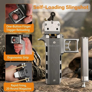 Slingshot semi-automatique haute précision avec double chargeur, cadre en alliage d'aluminium CNC pour la pratique de tir sur cible en extérieur GS272 V5 - Product Image 1