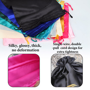 Lot de 12 sacs en satin, 25*35 cm, grands sacs de rangement noirs et roses en soie douce pour perruques, outils d'emballage et accessoires pour perruques - Product Image 3