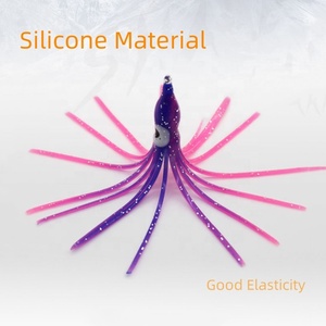 3cm-9cm suave luminoso brillo Hoochie pulpo calamar falda curricán pesca señuelo venta al por mayor <span class=keywords><strong>Yozuri</strong></span> plástico suave falda calamar cebo - Product Image 4