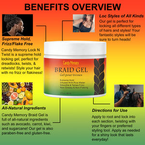 Gel Coiffant Tressé à Marque Blanche Formule Eau de Riz Fixation Extrême Personnalisable Non Gras et Non Écaillant - Product Image 4