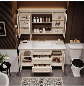 Mobile bagno a colonna con armadietto, specchio smart, lavabo e <span class=keywords><strong>dimensioni</strong></span> personalizzabili, ideale per ville. - Product Image 5