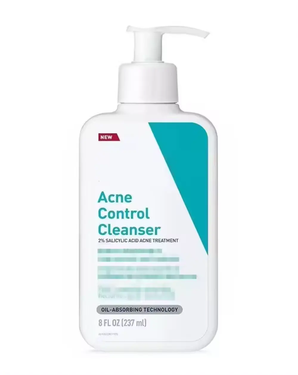 Limpador contra acne, lavagem facial e corporal de 8 onças com ácido salicílico