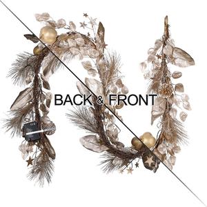 Eaglegits-Decoración de puertas del hogar, centros comerciales en <span class=keywords><strong>cascada</strong></span>, aguja de pino Artificial de invierno, <span class=keywords><strong>guirnalda</strong></span> de árbol de Navidad preiluminada con luz LED - Product Image 2