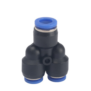 Pneumatic <b>Quick</b> Connect Tee Fitting 6-4 8-6 10-8 12-10 8-4 10-6 Blue Air Hose <b>Connector</b> - Product Image 1