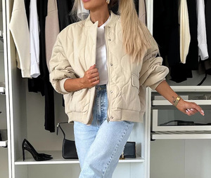 Manteau en coton décontracté à manches longues et boutons pour femmes, couleur unie, hiver, mode - Product Image 3