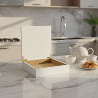 Boîte de rangement en bois MDF laqué personnalisée pour noix, thé, dattes, gravée au laser, coffret cadeau islamique en bois sculpté