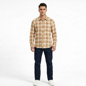 Men's Plaid Flannel <b>Shirt</b> Long Sleeve Button Front Casual Woven Check <b>Shirt</b> for Everyday Wear - Product Image 1