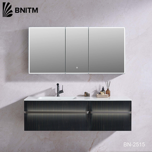 <span class=keywords><strong>Mueble</strong></span> de Baño de Pared Moderno y Lujoso Personalizado BNITM, Lavabo de Piedra, Desagüe de Cobre, Espejo Inteligente, <span class=keywords><strong>Mueble</strong></span> con Gabinete - Product Image 1