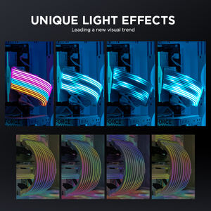 สายต่อขยาย ARGB แบบซิลิโคนนิ่มสำหรับการ์ดจอ 3 ตัว 8 พิน ATX 24 พิน ยี่ห้อ Asiahorse สำหรับเคสคอมพิวเตอร์ มีสินค้าพร้อมส่ง - Product Image 4