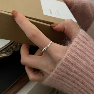 S925 Sterling Silver Minimalist Thin Band <b>Ring</b> For Women Geometric <b>Open</b> Design Everyday Wear - Product Image 1