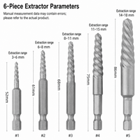 Kit d'extracteurs de vis 11 pièces à tige hexagonale pour vis cassées, embouts de perçage à rotation gauche, pour visseuses à chocs - Vente chaude