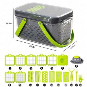 Wholesale Kitchen Accessories 25 in 1 Food Veggie <b>Cutter</b> Manual Fruit <b>Vegetable</b> Onion Chopper Slicer Multifunctional Grater - Product Image 3
