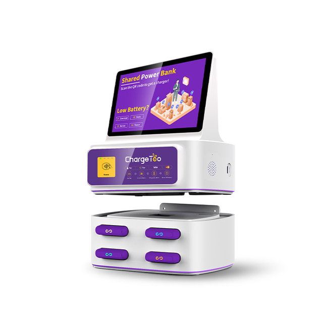 OEM Shared Power Bank Rental Station with Ad Screen, Custom APP & Multi-slot Desktop Charger