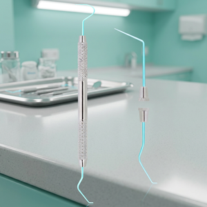 Sonde dentaire manuelle en acier inoxydable à double extrémité, outil de nettoyage des dents, instrument de classe I - Product Image 3
