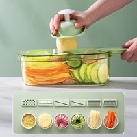 Handmatige keukenhulp voor fruit, vlees, knoflook, multifunctionele plastic groentesnijder, groentehakker, speciale gereedschappen