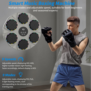 Machine d'entraînement de boxe murale avec lumière colorée et musique, avec gants, équipement de <span class=keywords><strong>fitness</strong></span> pour la maison, pour adultes - Product Image 2