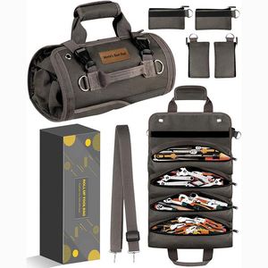 Échantillon gratuit : Sac de rangement multifonctionnel pour outils, grand sac à outils en toile cirée, organisateur d'outils en toile cirée - Product Image 6