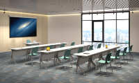 Table de bureau mobile pliable sur roulettes, bureau de classe peu encombrant, table de formation roulante portable, table de réunion et de formation