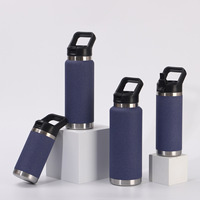 Bouteille d'eau sport isotherme en acier inoxydable 18/8 avec logo personnalisé, grande capacité 36oz 64oz, avec bouchon à ouverture rapide