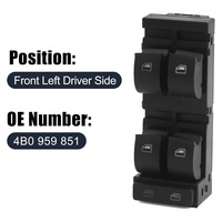 Nouveau pour AUDI A6 C5 1997-2004 Interrupteur de lève-vitre électrique Commande principale 4F0959851H Côté conducteur Porte avant Compatible Remplacement