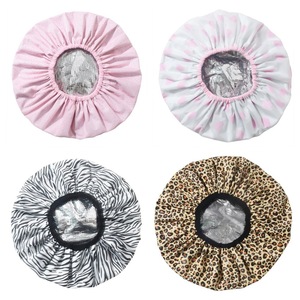 Bonnet <span class=keywords><strong>de</strong></span> douche en PEVA imperméable en plastique <span class=keywords><strong>de</strong></span> conception personnalisée en gros d'usine femmes bonnet <span class=keywords><strong>de</strong></span> <span class=keywords><strong>bain</strong></span> élastique imperméable - Product Image 3