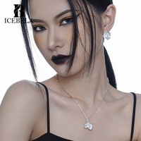Collier ICEBELA en argent sterling 925, texture feuille d'étain, longue chaîne pour femme, idéal pour pull