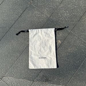 Recycled High Quality Natural Organic Cotton <b>Dust</b> <b>Bag</b> Large Canvas Gift Packaging Pouch with Black Ribbon - Product Image 6
