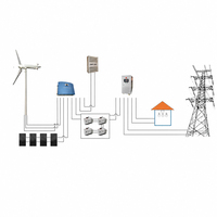 Kit d'énergie hybride combiné éolien 20kW 8kW, système solaire 12kW et batterie lithium 50kWh pour maison mobile extérieure