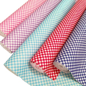 DIY <span class=keywords><strong>pelo</strong></span> elaboración Tartan <span class=keywords><strong>Plaid</strong></span> Ultra fino brillo grueso sintético tela de vinilo de sábanas de cuero - Product Image 2