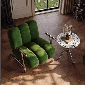 Diseñador medieval Sala de estar Ocio Sofá para una sola persona <span class=keywords><strong>Silla</strong></span> en línea Celebridad Balcón creativo <span class=keywords><strong>Silla</strong></span> de lana de cordero Perezoso - Product Image 2