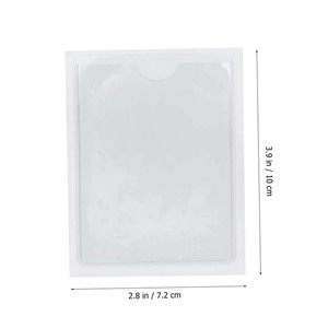 Bolsillos de biblioteca transparentes Pegatinas Tarjeta de identificación Nombre Titular de la insignia Etiquetas adhesivas Titulares DE FOTOS Bolsillos para adhesivo de manga de negocios - Product Image 4