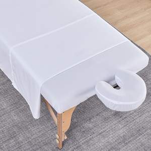 Vente en gros Drap-housse de table de massage en microfibre 130gsm blanc, Drap plat blanc pour SPA - Product Image 3
