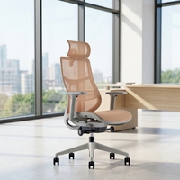 Chaise de bureau ergonomique moderne à dossier réglable, pivotante, noire, en tissu maillé, avec appui-tête réglable – Prix usine