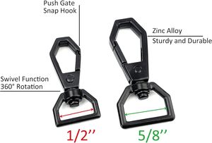Lot de fermoirs mousquetons pivotants robustes Versakits, en or clair, avec anneaux en D et crochets à gâchette pour porte-clés et sacs à main - Product Image 2