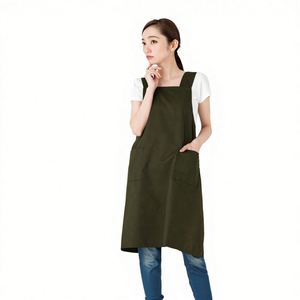 Delantal de Estilista Personalizable con Logotipo, Estilo H, Negro, Uniforme para Salón de Belleza, Mezcla de Algodón y Lino para Cocina y Peluquería - Product Image 3