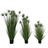 Herbe ornementale artificielle en gros, herbe de papyrus artificielle en pot, faux Cyperus Papyrus pour la décoration de la maison, du bureau et de l'hôtel