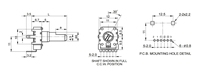 Potentiomètre linéaire de contrôle de volume B103 B203 B503 1k 10k Ohm A25k C100k, potentiomètre rotatif stéréo à 6 broches pour mixeur