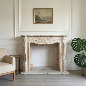 เตาผิงหินอ่อนฝรั่งเศสธรรมชาติ งานฝีมือคุณภาพสูง สไตล์โมเดิร์น สำหรับตกแต่งภายใน - Product Image 3